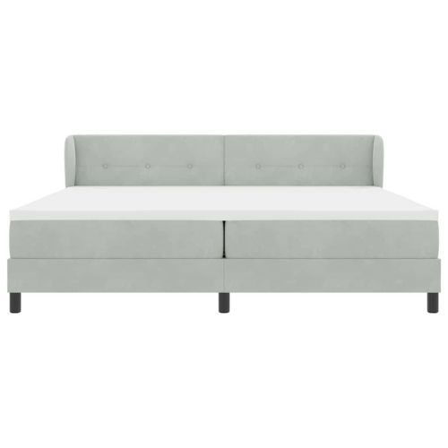 Легло с пружинирана основа Светлосиво 200 x 200 cm Кадифе