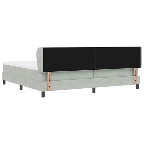 Легло с пружинирана основа Светлосиво 200 x 200 cm Кадифе