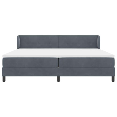 Легло с пружинирана основа Тъмносив 200 x 200 cm Кадифе