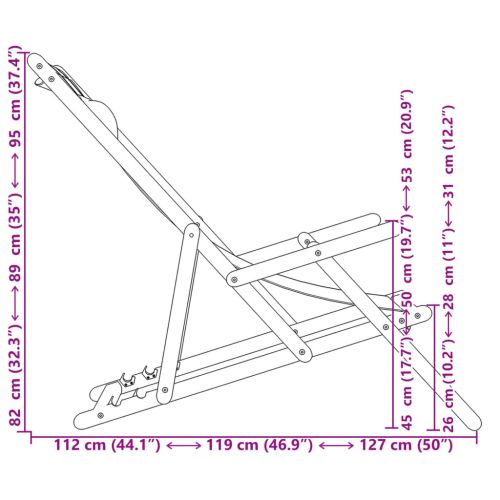 Сгъваеми плажни столове, 2 бр, син и бял, плат и масивно дърво