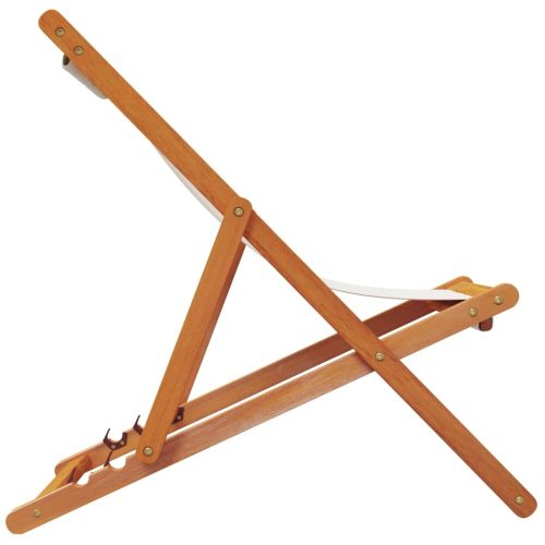 Сгъваеми плажни столове, 2 бр, кремавобели, текстил