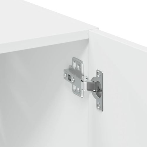 Шкаф за съхранение, бял, 70x42,5x225 см, инженерно дърво