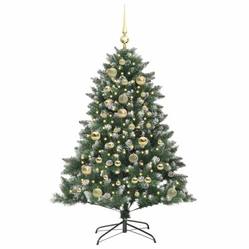 С изкуствено коледно дърво с 150 LED светодиода Зелен 120 cm