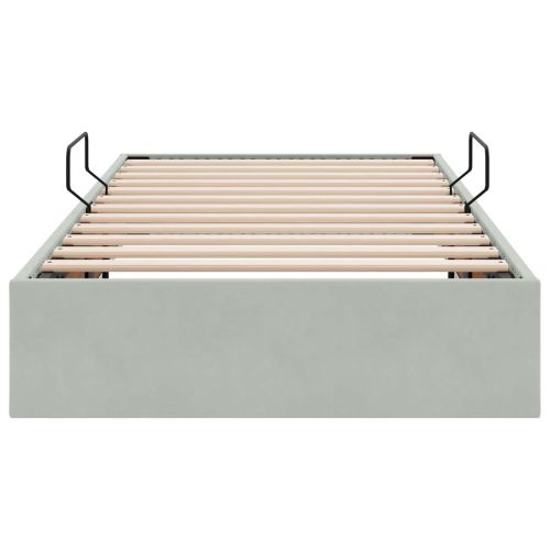 Легло с място за съхранение Светлосиво 90 x 200 cm Кадифе