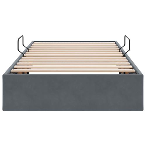 Легло с място за съхранение Тъмен сив 90 x 200 cm Кадифе