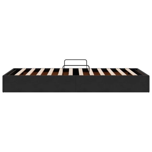 Легло с място за съхранение с таблото Черен 90 x 200 cm Кадифе