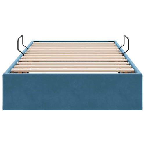 Легло с място за съхранение Тъмен син 90 x 200 cm Кадифе