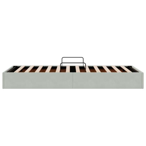 Легло с място за съхранение Светлосиво 100 x 200 cm Кадифе