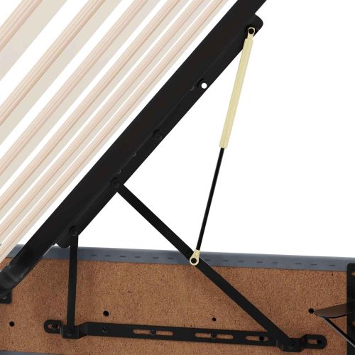 Легло с място за съхранение Тъмен сив 120 x 190 cm Кадифе