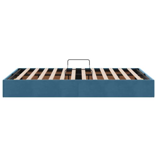 Легло с място за съхранение Тъмен син 120 x 190 cm Кадифе