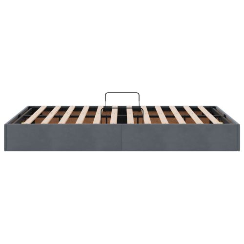 Легло с място за съхранение Тъмен сив 120 x 200 cm Кадифе