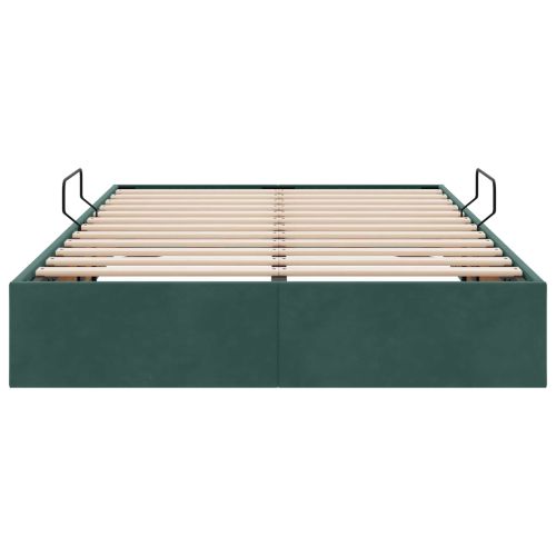 Легло с място за съхранение Тъмен зелен 120 x 200 cm Кадифе