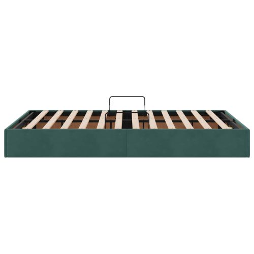 Легло с място за съхранение Тъмен зелен 120 x 200 cm Кадифе