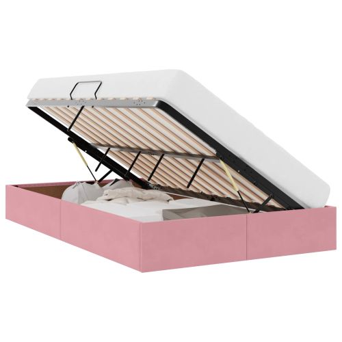 Легло с място за съхранение Розово 120 x 200 cm Кадифе