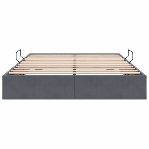 Легло с място за съхранение Тъмен сив 140 x 190 cm Кадифе