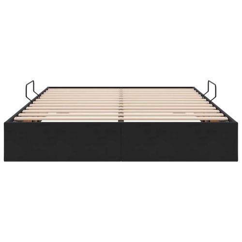 Легло с място за съхранение с таблото Черен 140 x 200 cm Кадифе