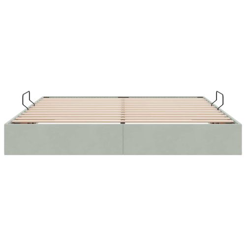 Легло с място за съхранение Светлосиво 160 x 200 cm Кадифе