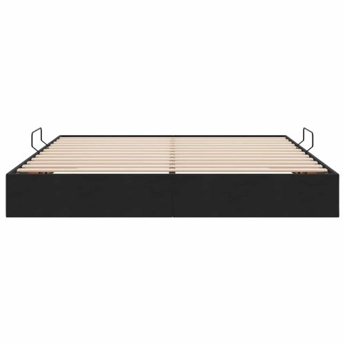 Легло с място за съхранение с таблото Черен 160 x 200 cm Кадифе