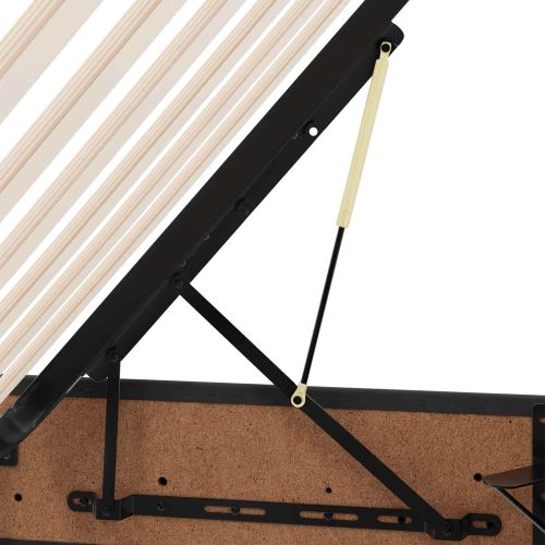 Легло с място за съхранение с таблото Черен 180 x 200 cm Кадифе