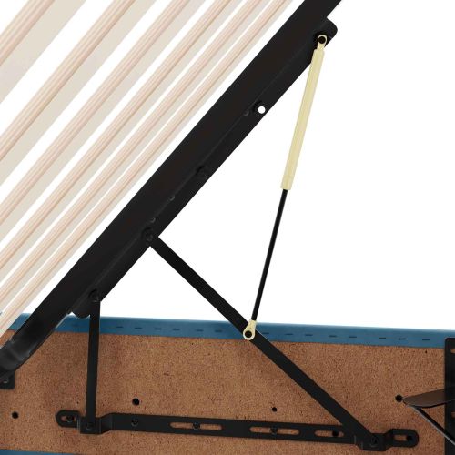 Легло с място за съхранение Тъмен син 180 x 200 cm Кадифе