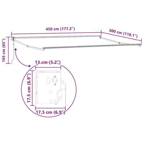 Сгъваем навес Бяло 450 × 300 cm Алуминий