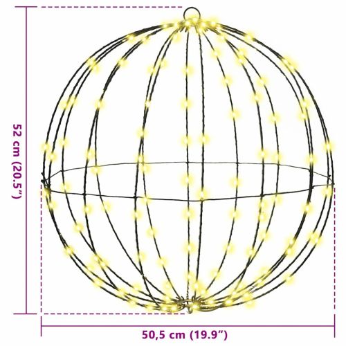 Топка с 160 LED светодиода Топло бяло 50,5 x 50,5 x 52 см Метал
