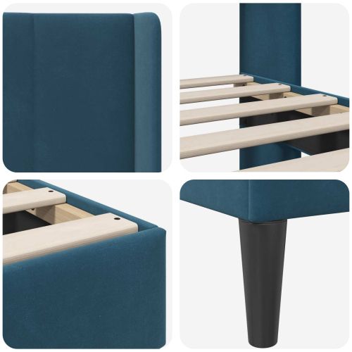 Рамка за легло с таблото Синьо 120 x 200 cm Кадифе