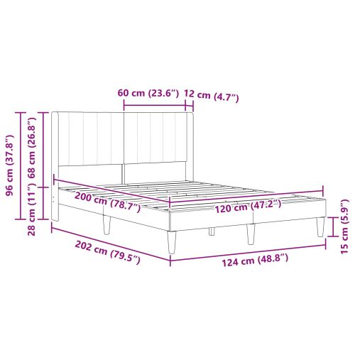 Рамка за легло с таблото Синьо 120 x 200 cm Кадифе