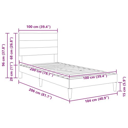 Рамка за легло с таблото Синьо 100 x 200 cm Текстил