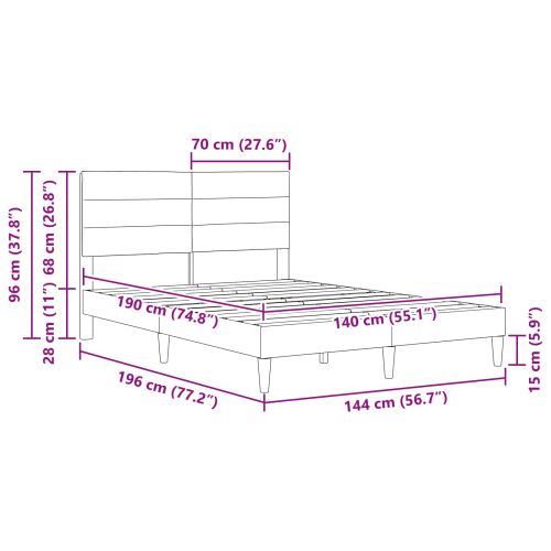 Рамка за легло с таблото Тъмен зелен 140 x 190 cm текстил
