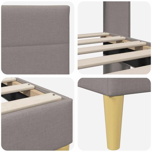 Рамка за легло с таблото Таупе 140 x 190 cm текстил