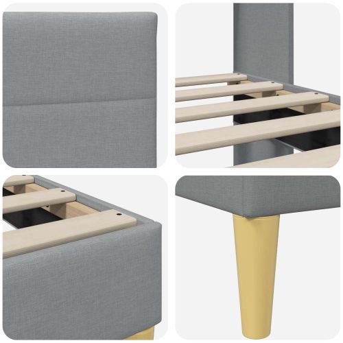 Рамка за легло с таблото Светлосиво 140 x 200 cm текстил