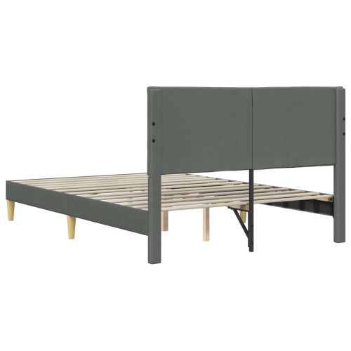 Рамка за легло с таблото Тъмносиво 160 x 200 cm Текстил