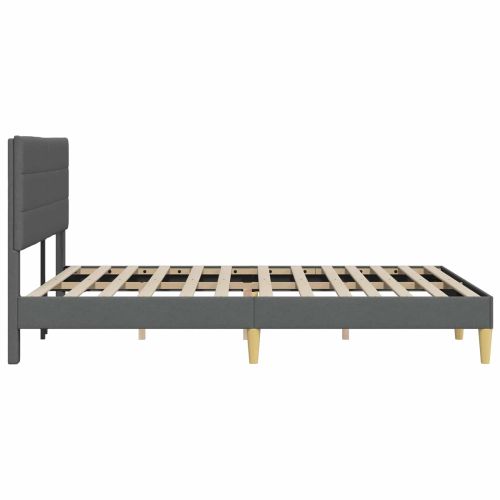 Рамка за легло с таблото Тъмносиво 160 x 200 cm Текстил