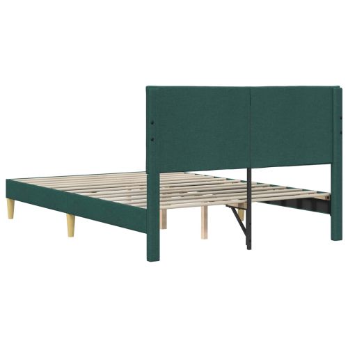Рамка за легло с таблото Тъмнозелено 160 x 200 cm Текстил