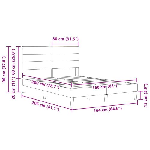 Рамка за легло с таблото Синьо 160 x 200 cm Текстил