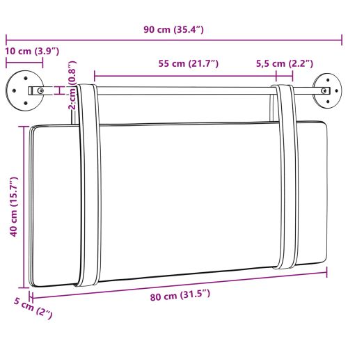 Висяща табла Монтиране на стена Синьо 90 x 55 x 5 см Антично PU