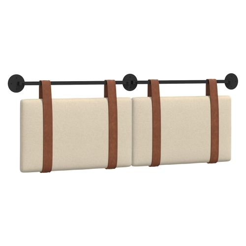 Висяща табла Монтиране на стена Крем 130 x 55 x 5 см Антично PU