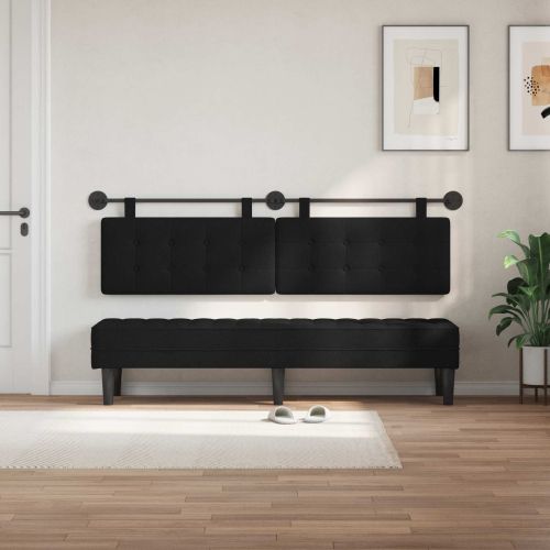 Висяща табла Монтиране на стена Черен 170 x 55 x 5 см текстил