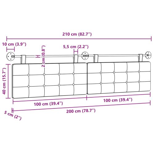 Висяща табла Виненочервен 210 x 55 x 5 см Изкуствена