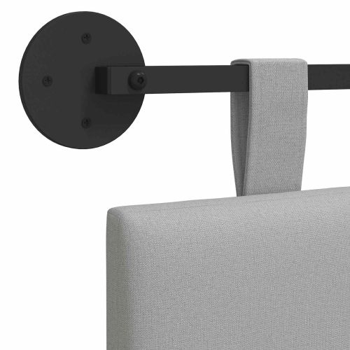 Висяща табла На райета Облачно сиво 100 x 55 x 5 см текстил