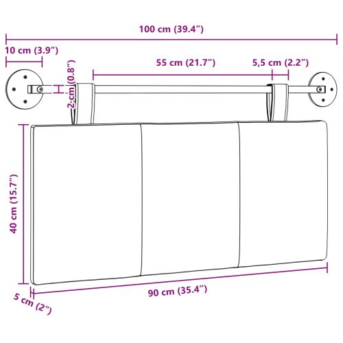 Табла за легло висяща Бял текстил