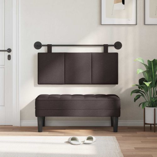 Висяща табла На райета Тъмен кафяв 110 x 55 x 5 см текстил