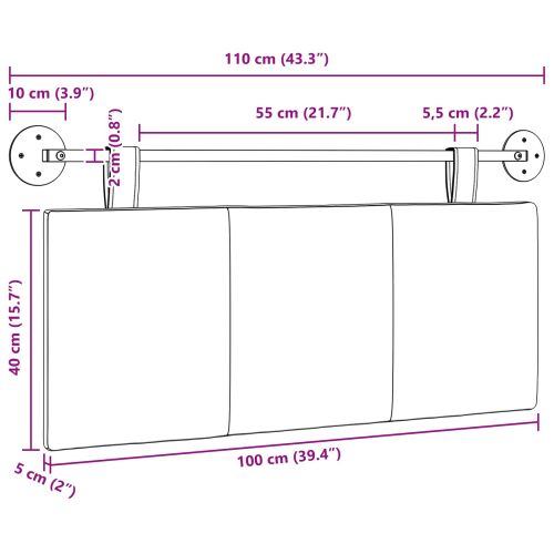 Табла за легло висяща Бял Текстил