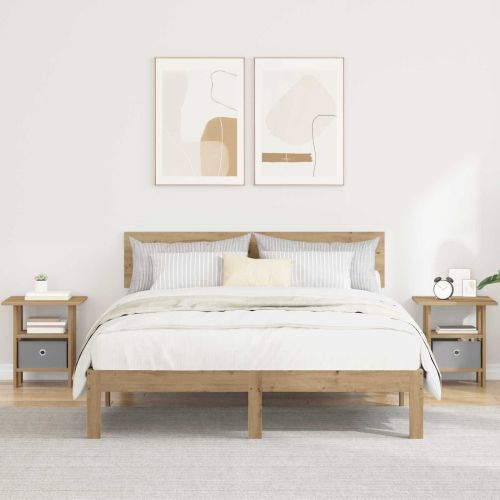 Нощно шкафче 2 pcs Дъб 41 x 40 x 45 см Инженерно дърво