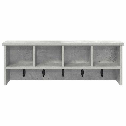 Стенен закачалка за палта с рафт Бетонно сиво 75 x 16 x 26 см