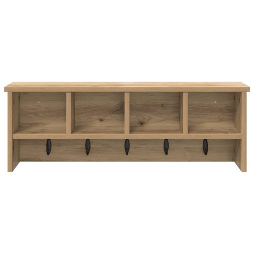 Стенен закачалка за палта с рафт дъб артизан 75 x 16 x 26 см