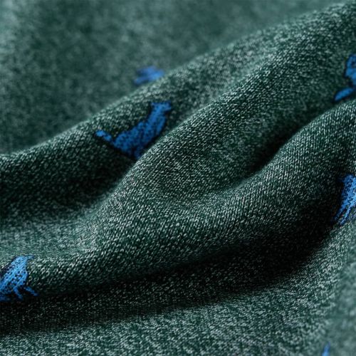 Детски суитшърт, тъмнозелен меланж, 140