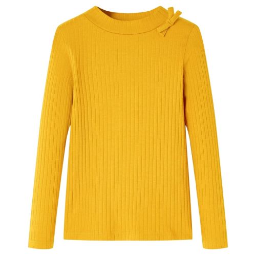 Детска тениска с дълъг ръкав, охра, 128