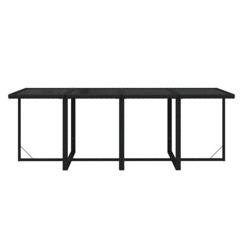 Градински трапезен комплект възглавници 9 части полиратан черен